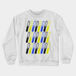 Blue, Yellow, Black Pixelated Diagonal Lines Pattern Crewneck Sweatshirt